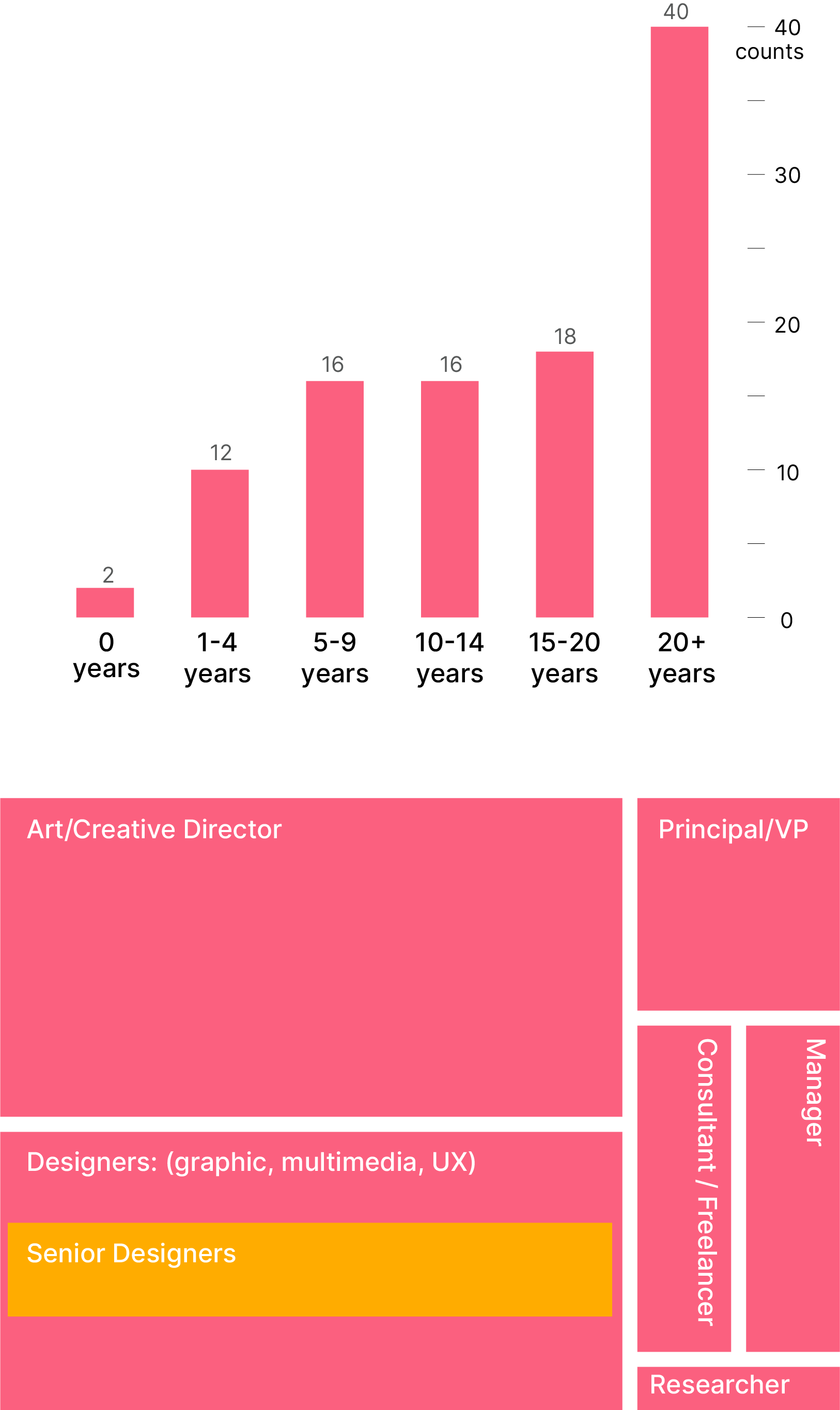 Years of professional experiences from the participants